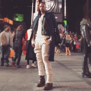 LaQuan Smith Unisex Blue Overcoat